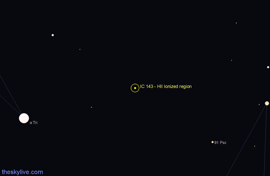Finder chart IC 143 - HII Ionized region in Triangulum star