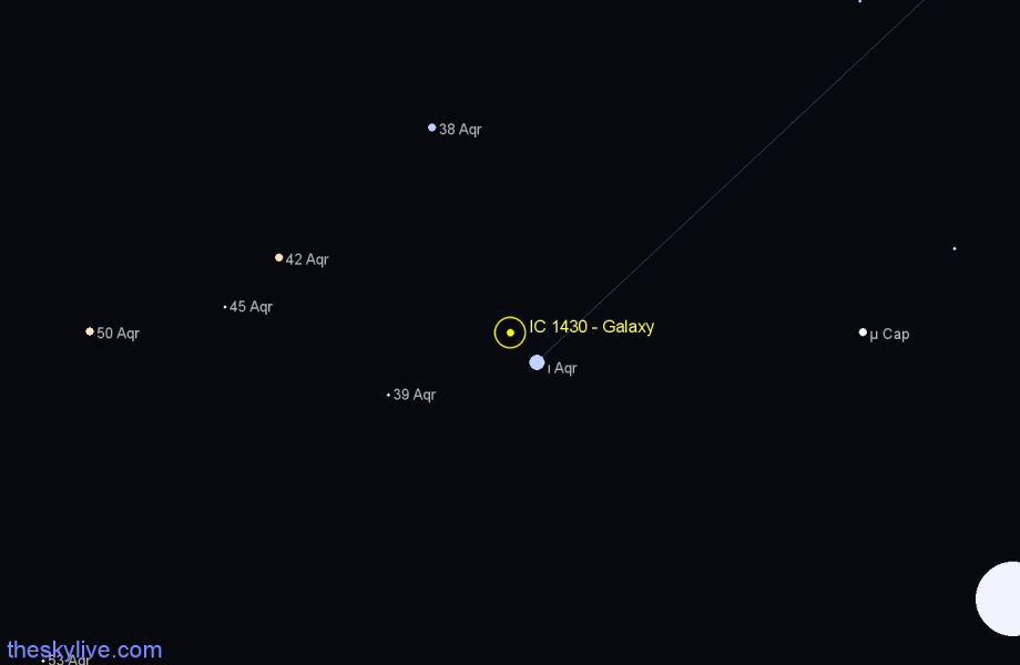 Finder chart IC 1430 - Galaxy in Aquarius star