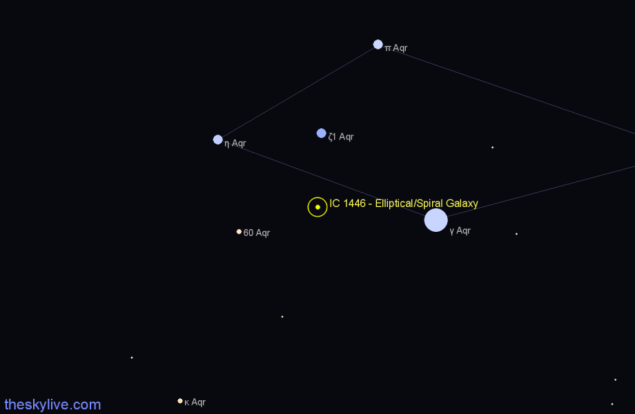 Finder chart IC 1446 - Elliptical/Spiral Galaxy in Aquarius star