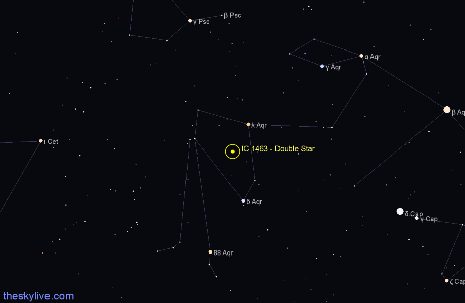 Finder chart IC 1463 - Double Star in Aquarius star