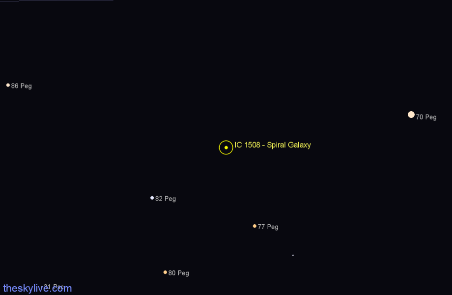 Finder chart IC 1508 - Spiral Galaxy in Pegasus star