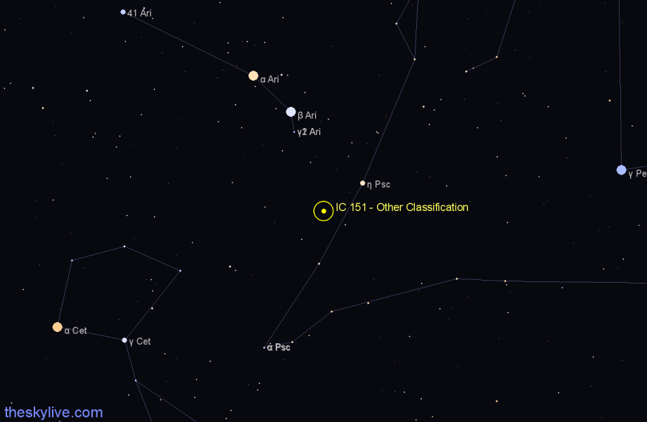 Finder chart IC 151 - Other Classification in Pisces star