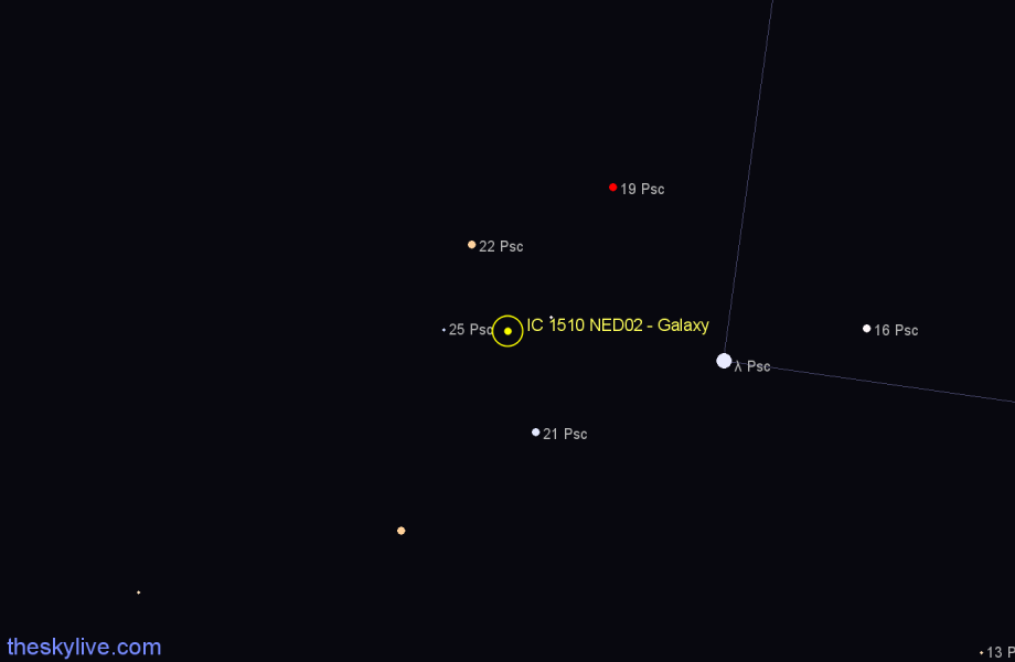 Finder chart IC 1510 NED02 - Galaxy in Pisces star