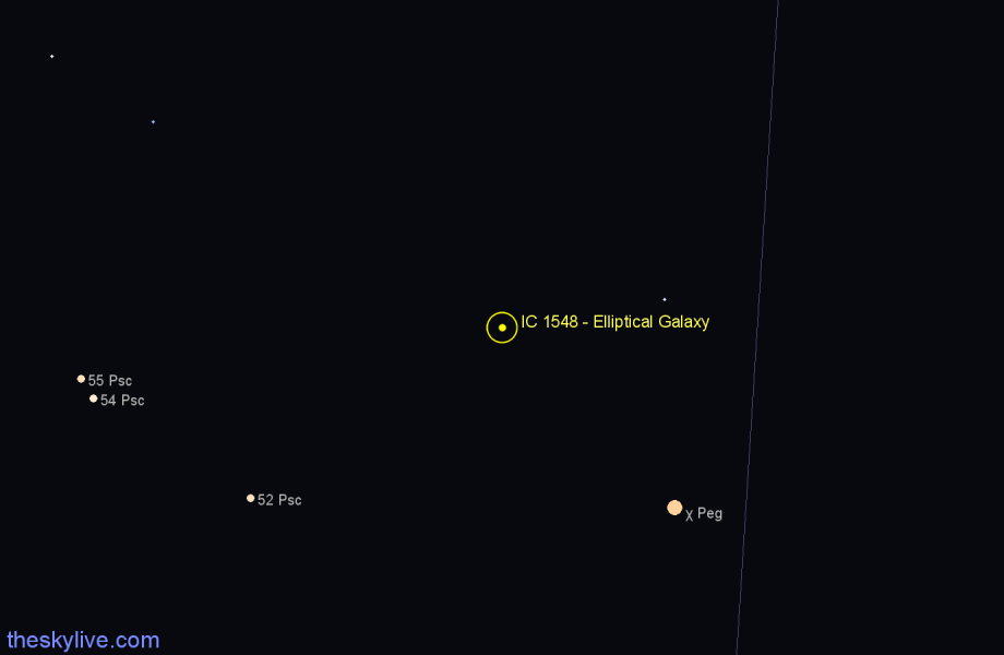 Finder chart IC 1548 - Elliptical Galaxy in Andromeda star