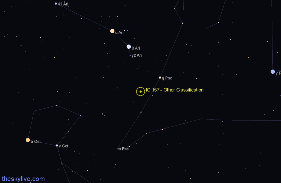 Finder chart IC 157 - Other Classification in Pisces star