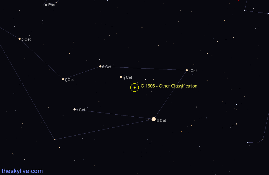 Finder chart IC 1606 - Other Classification in Cetus star