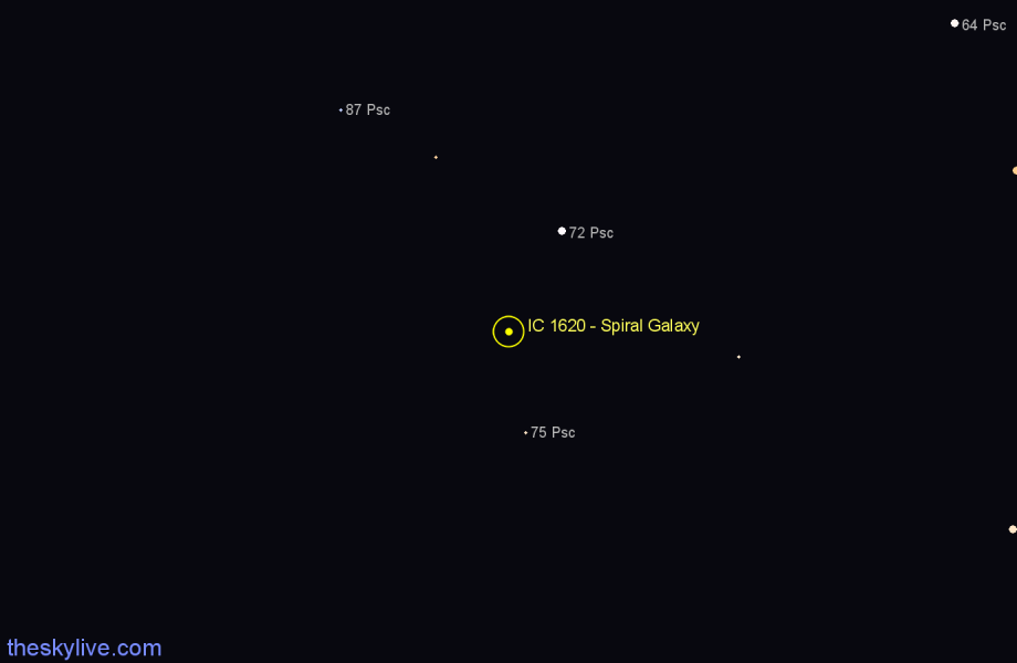 Finder chart IC 1620 - Spiral Galaxy in Pisces star