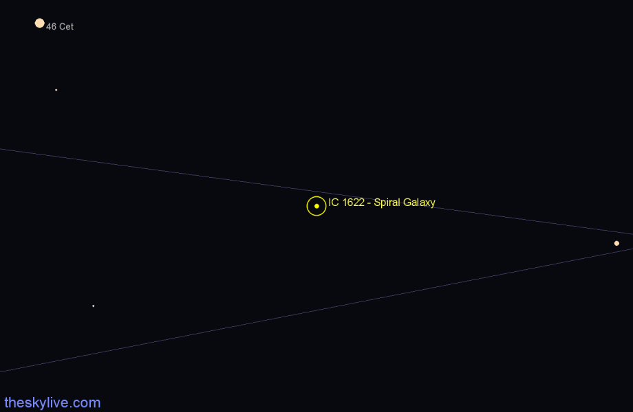 Finder chart IC 1622 - Spiral Galaxy in Cetus star