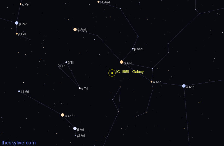 Finder chart IC 1669 - Galaxy in Pisces star