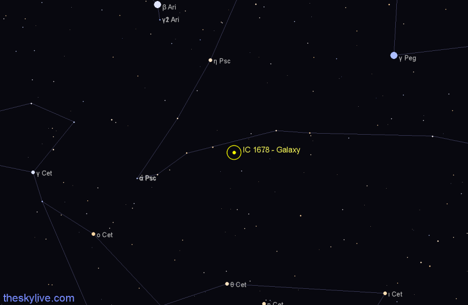Finder chart IC 1678 - Galaxy in Pisces star