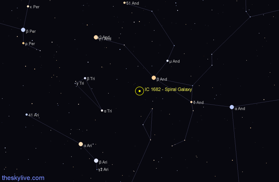 Finder chart IC 1682 - Spiral Galaxy in Pisces star