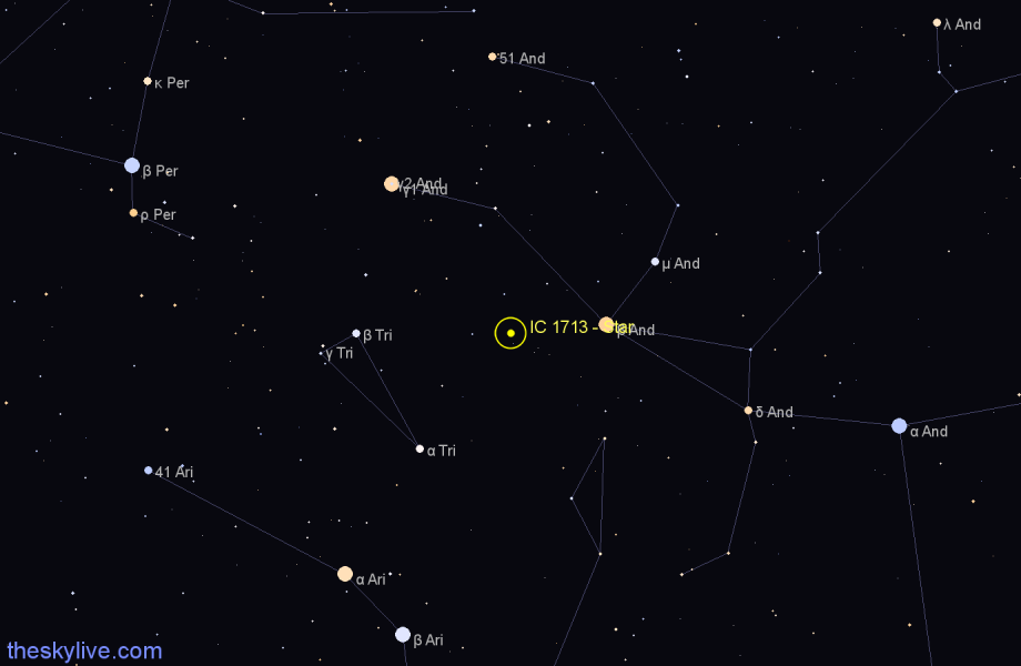 Finder chart IC 1713 - Star in Triangulum star