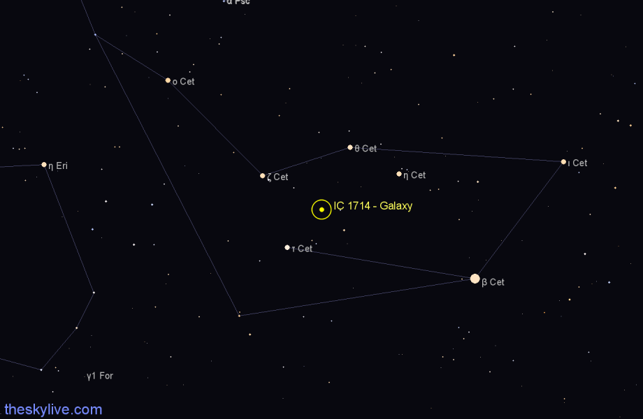 Finder chart IC 1714 - Galaxy in Cetus star