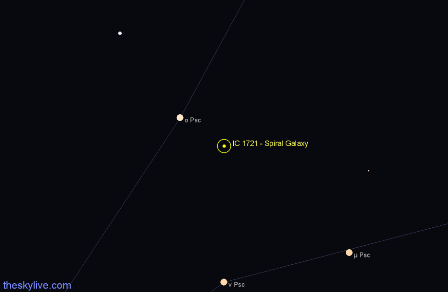 Finder chart IC 1721 - Spiral Galaxy in Pisces star
