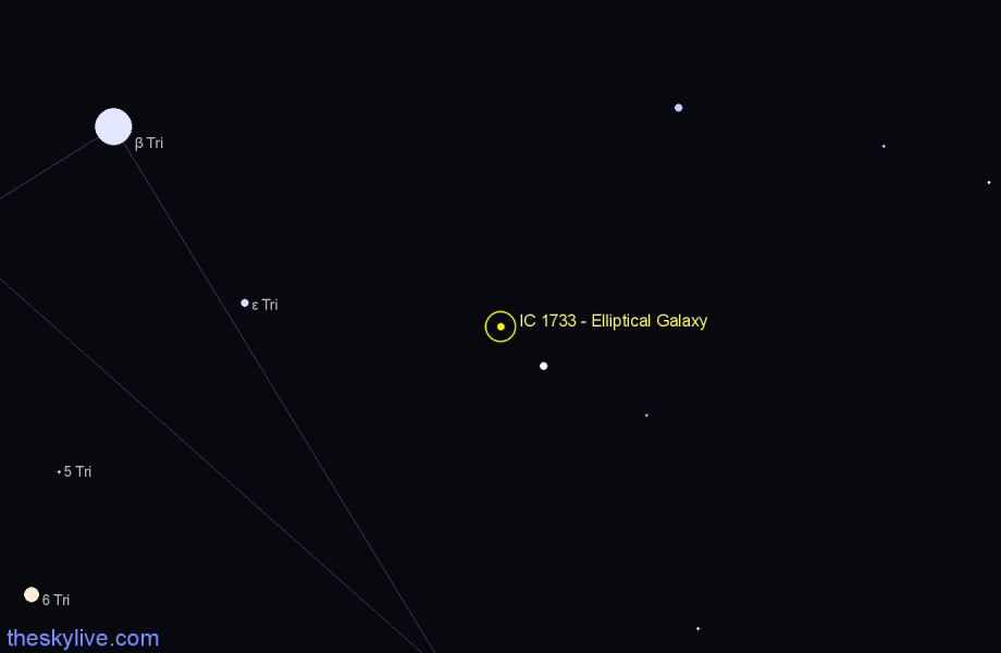 Finder chart IC 1733 - Elliptical Galaxy in Triangulum star