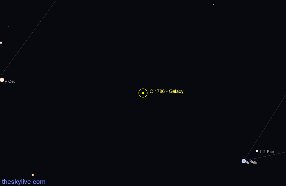 Finder chart IC 1786 - Galaxy in Cetus star