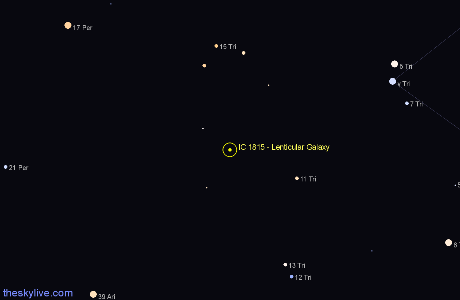 Finder chart IC 1815 - Lenticular Galaxy in Triangulum star