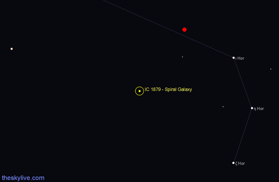 Finder chart IC 1879 - Spiral Galaxy in Horologium star