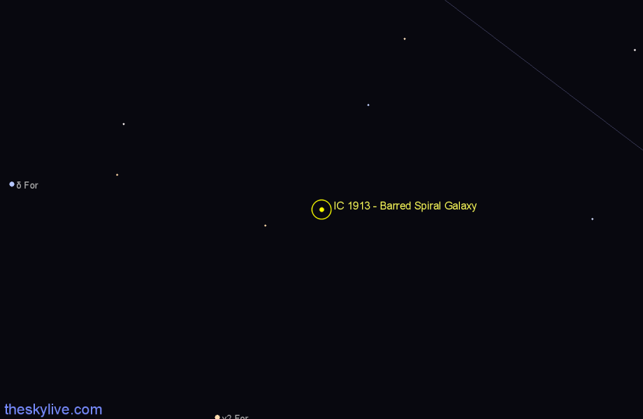 Finder chart IC 1913 - Barred Spiral Galaxy in Fornax star