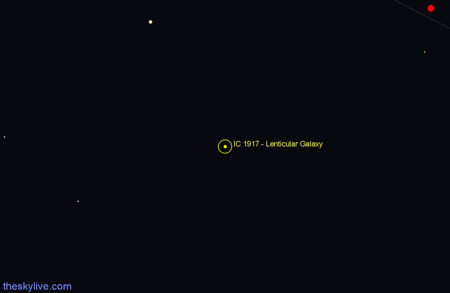 Finder chart IC 1917 - Lenticular Galaxy in Horologium star