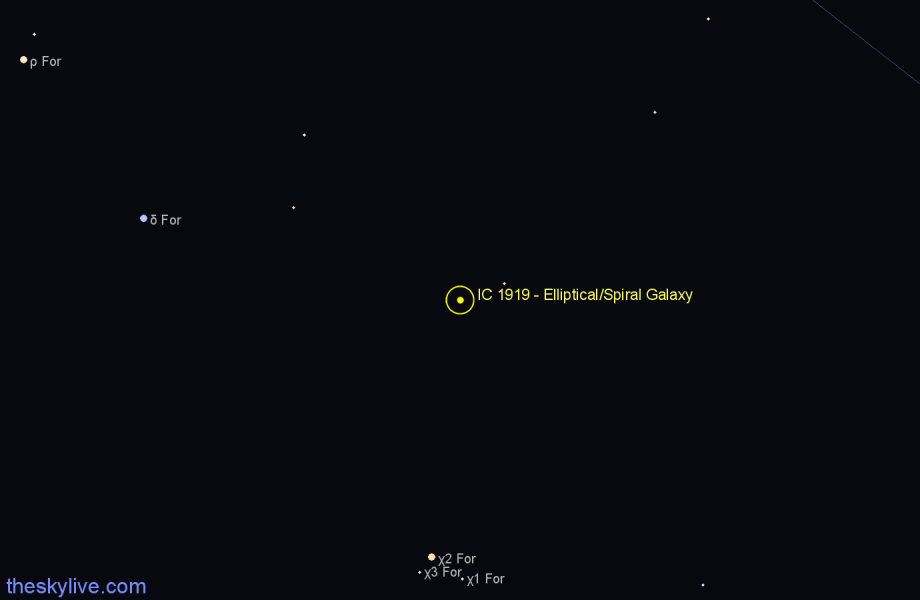 Finder chart IC 1919 - Elliptical/Spiral Galaxy in Fornax star