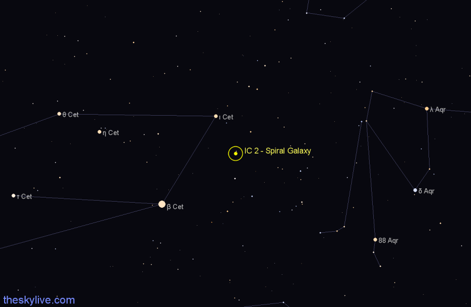 Finder chart IC 2 - Spiral Galaxy in Cetus star
