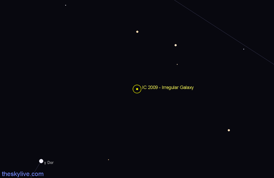 Finder chart IC 2009 - Irregular Galaxy in Horologium star
