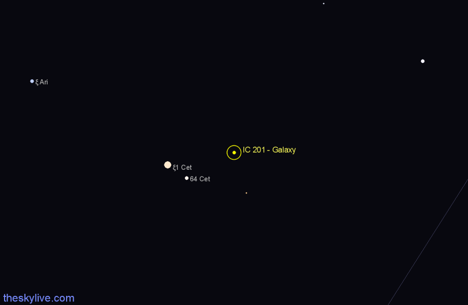 Finder chart IC 201 - Galaxy in Cetus star
