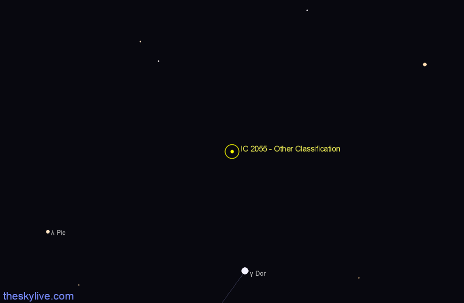 Finder chart IC 2055 - Other Classification in Dorado star