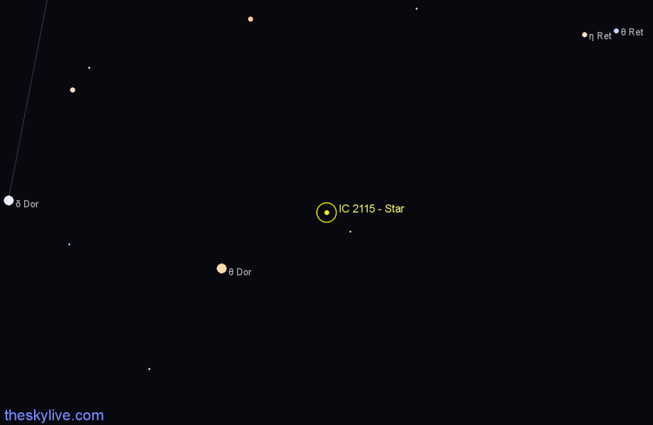 Finder chart IC 2115 - Star in Dorado star