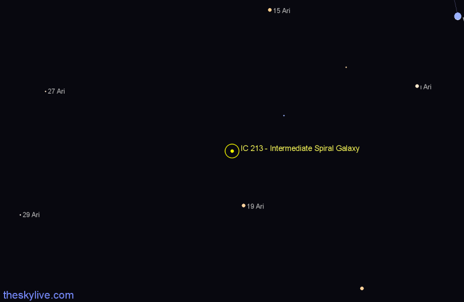 Finder chart IC 213 - Intermediate Spiral Galaxy in Aries star