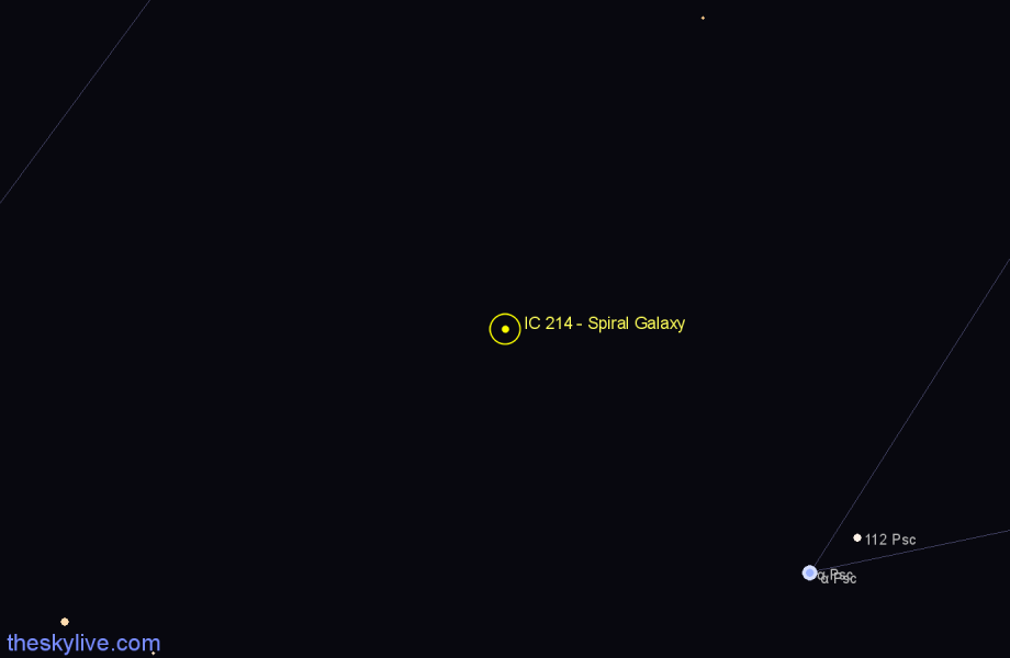 Finder chart IC 214 - Spiral Galaxy in Cetus star