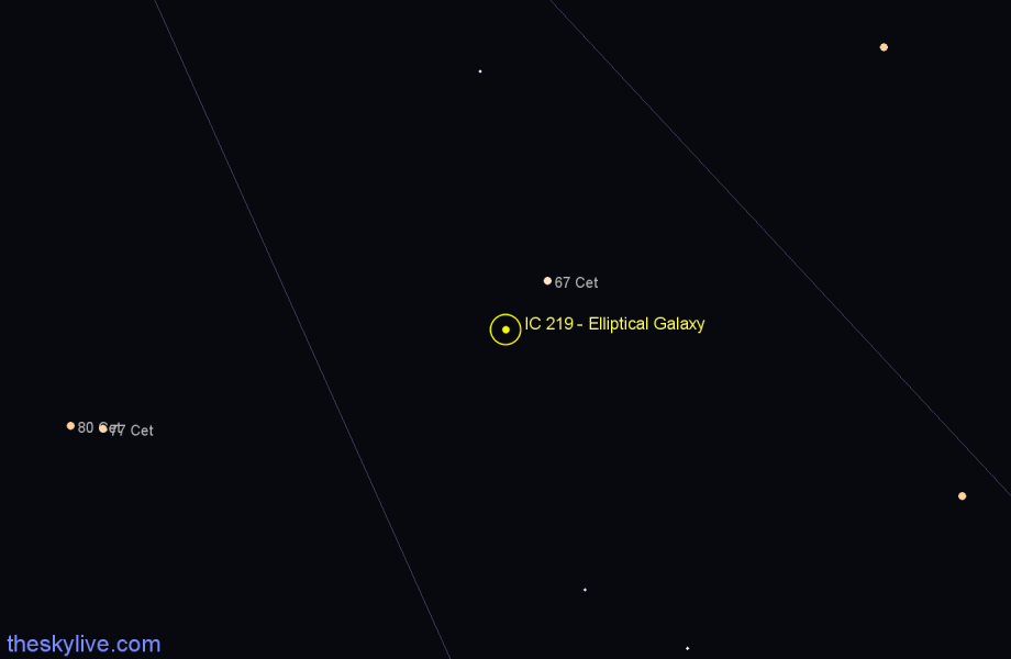 Finder chart IC 219 - Elliptical Galaxy in Cetus star