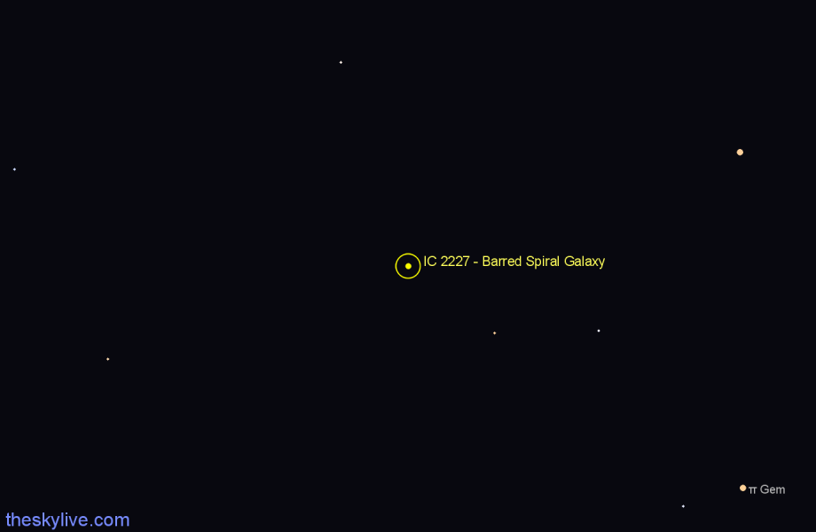 Finder chart IC 2227 - Barred Spiral Galaxy in Lynx star