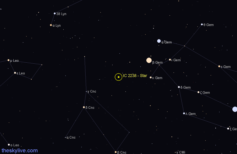 Finder chart IC 2238 - Star in Cancer star