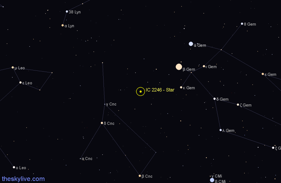 Finder chart IC 2246 - Star in Cancer star