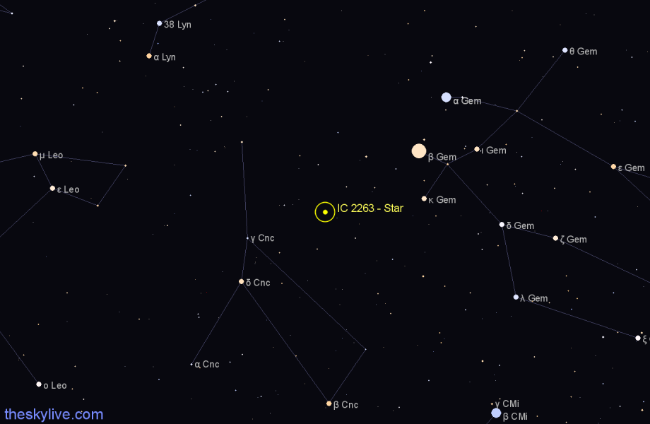 Finder chart IC 2263 - Star in Cancer star