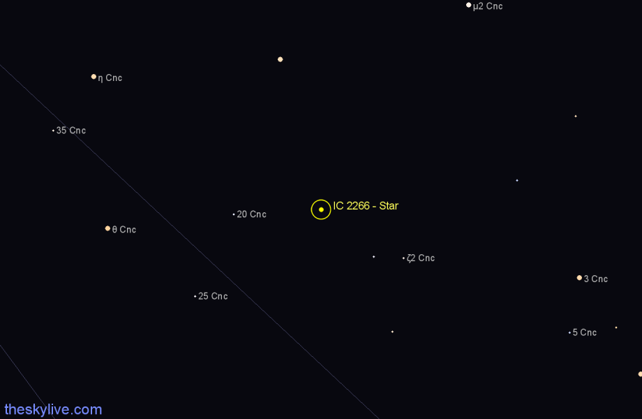 Finder chart IC 2266 - Star in Cancer star