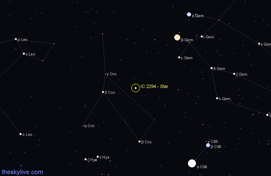 Finder chart IC 2294 - Star in Cancer star