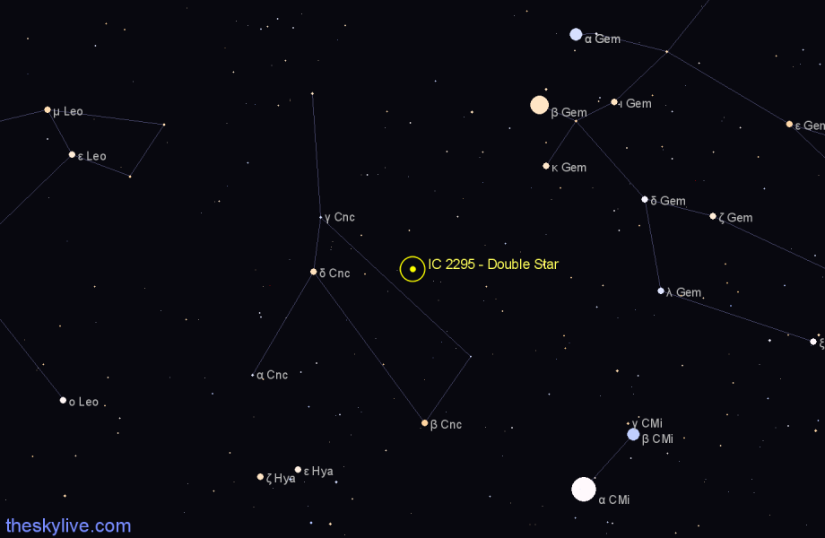 Finder chart IC 2295 - Double Star in Cancer star