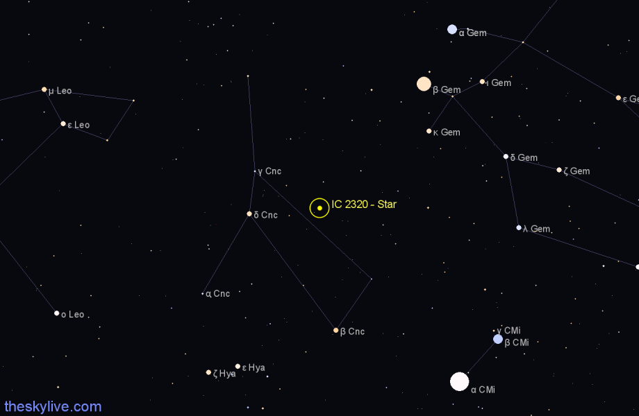 Finder chart IC 2320 - Star in Cancer star