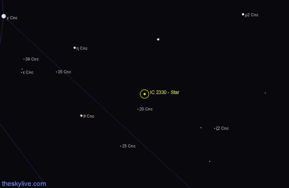 Finder chart IC 2330 - Star in Cancer star