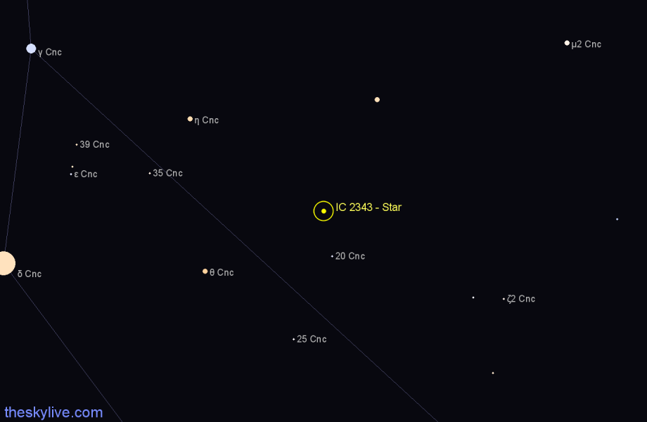 Finder chart IC 2343 - Star in Cancer star