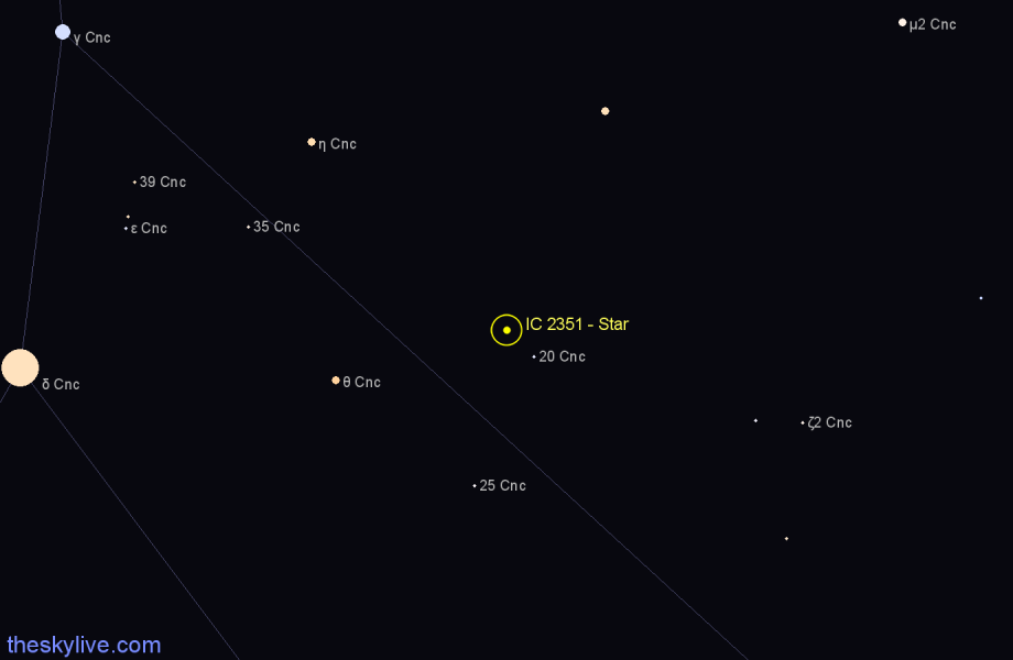 Finder chart IC 2351 - Star in Cancer star