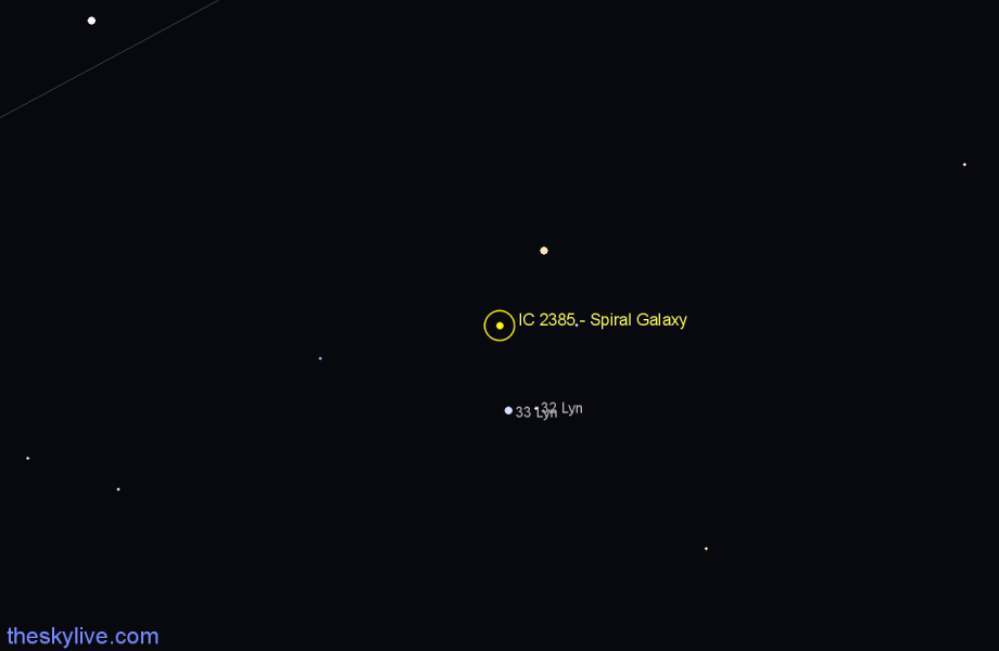 Finder chart IC 2385 - Spiral Galaxy in Lynx star