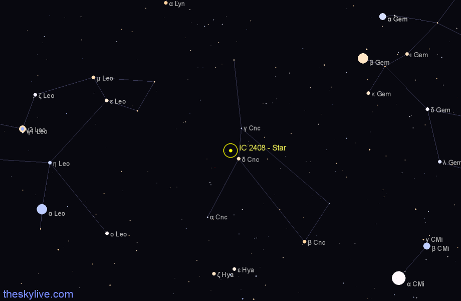 Finder chart IC 2408 - Star in Cancer star