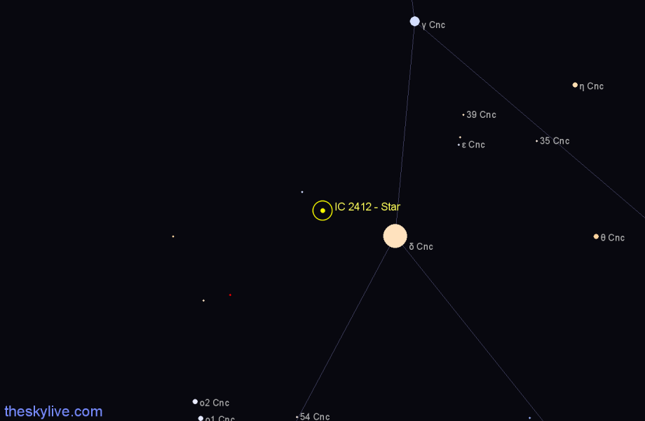 Finder chart IC 2412 - Star in Cancer star