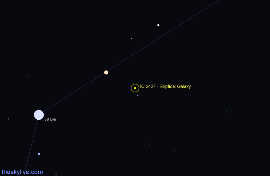 Finder chart IC 2427 - Elliptical Galaxy in Lynx star