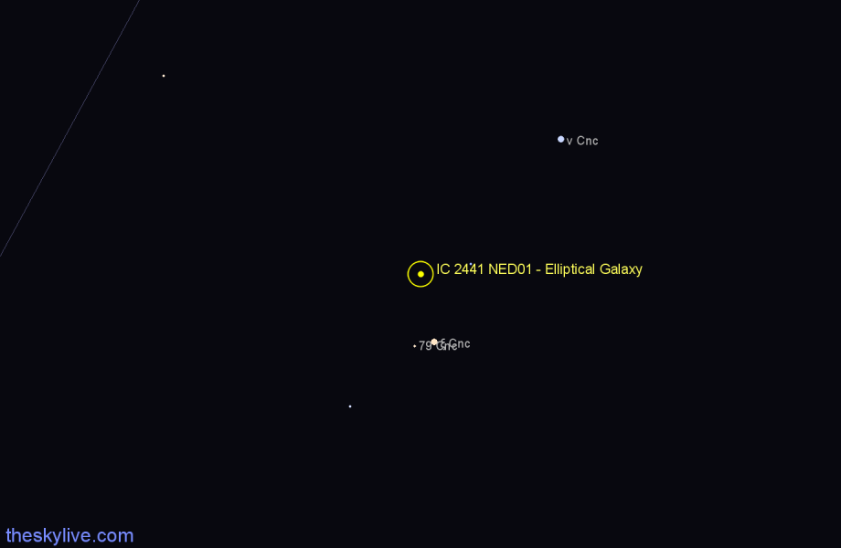 Finder chart IC 2441 NED01 - Elliptical Galaxy in Cancer star