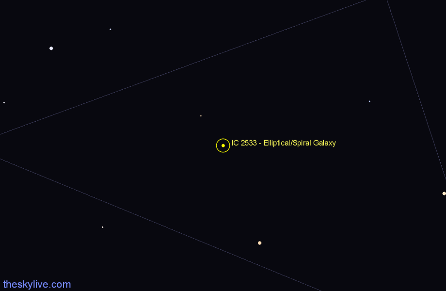 Finder chart IC 2533 - Elliptical/Spiral Galaxy in Antlia star